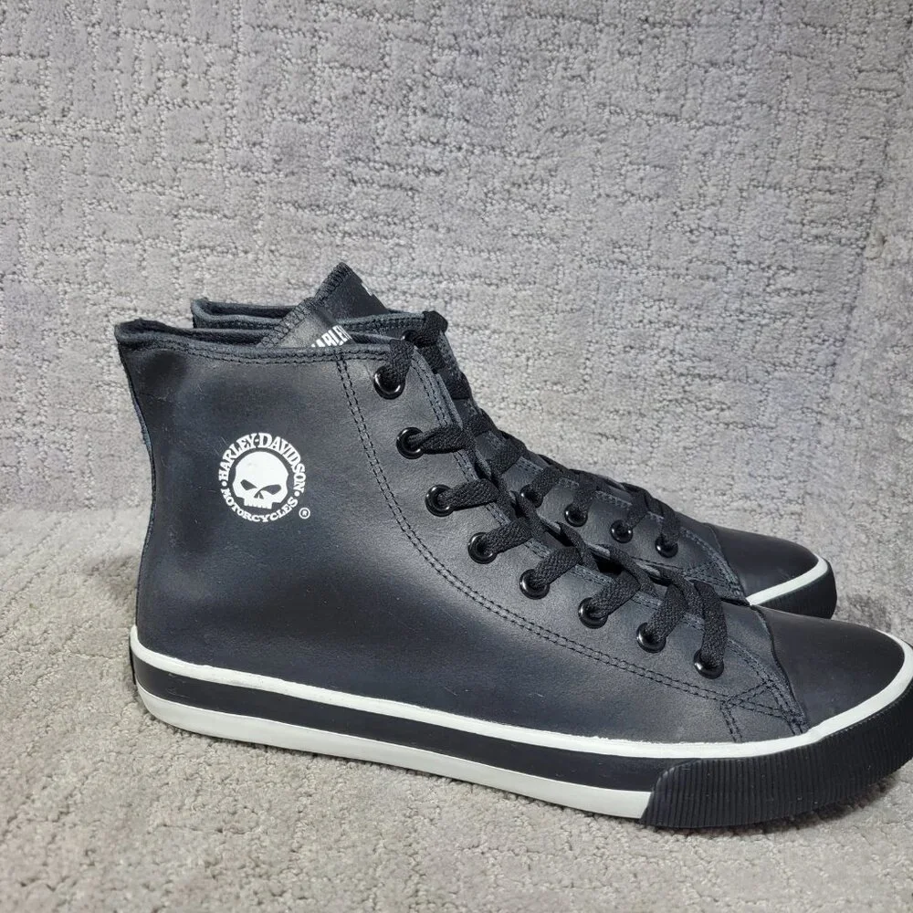 Harley-Davidson Baxter II Mens Size US 12 Black Leather High Top Sneakers D93341